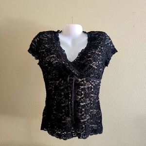 Vintage Ann Taylor V-neck Lace Top
